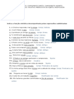 Ficha Portugues 7anos Funcoes Sintaticas Solucoes