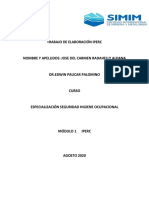 Trabajo de Elaboración Iperc - Agosto 2020