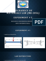 Mechanics of Materials Lab (Me-205L) : Experiment # 5