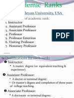 Academic Ranks: Dakota Wesleyan University, USA
