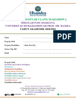 Form Daftar Ulang Mahasiswa SPS Uhamka