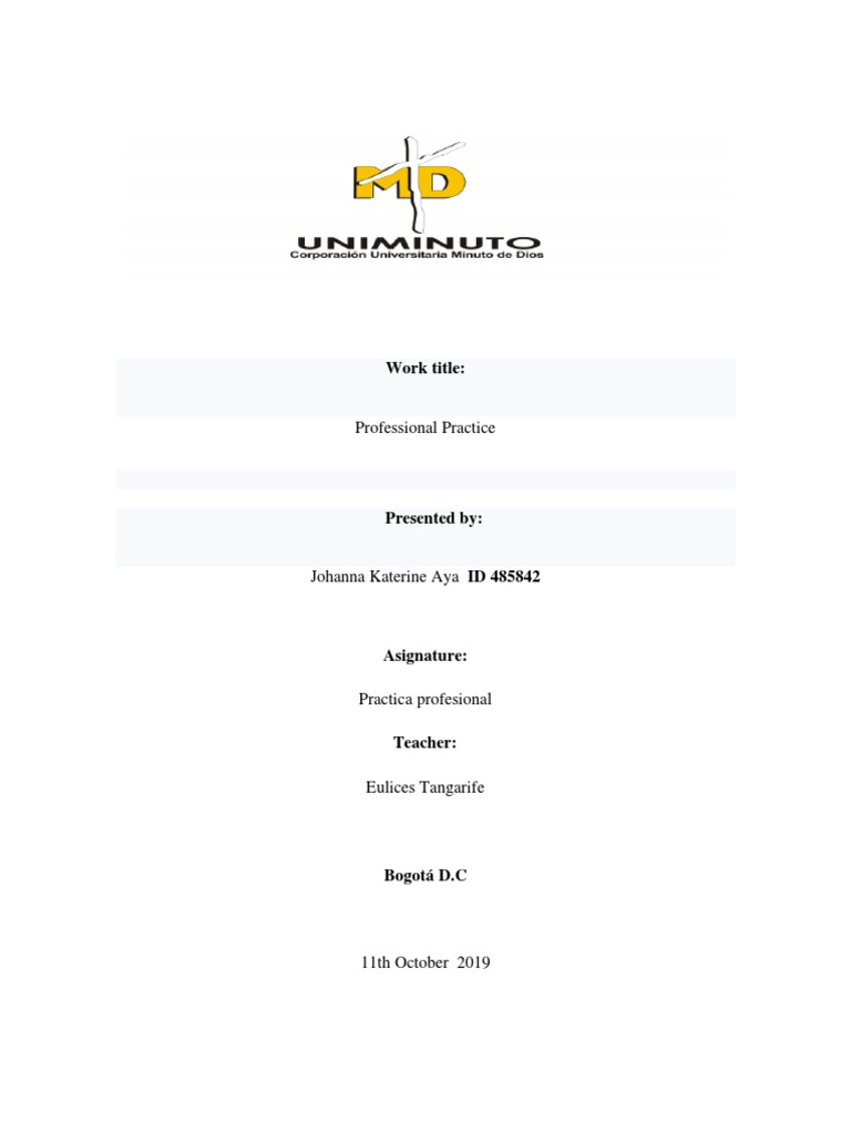 Professional Practice: Work Title | PDF
