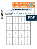 Ficha de Rompecabezas Numerico para Segundo de Primaria