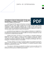 1.Instrucción JUNTA 2006.06.27 Reglamento Orgánico de los Institutos de Secundaria Extremadura