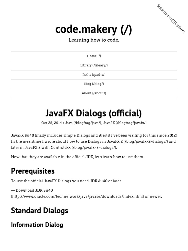 JavaFX Dialogs (Official) - Code - Makery.ch | PDF | Dialog Box ...