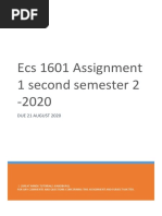 Ecs1601 Assignment 1 Second Semester 2020