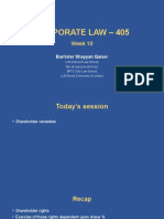 Corporate Law - 405: Week 10