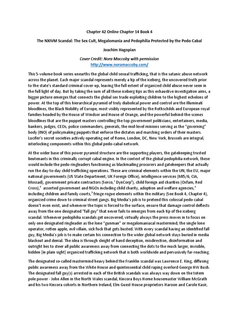 Chapter 42 Online Chapter 14 Book 4 The NXIVM Scandal: The Sex Cult,  Megalomania and Pedophilia Protected by The Pedo-Cabal Joachim Hagopian |  PDF | Crime Thriller | Violence