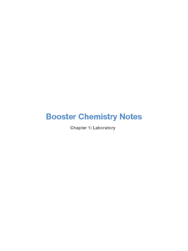 Booster Chemistry Notes Chapter 1 Laboratory PDF Significant Figures Titration