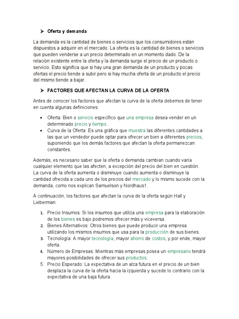 Oferta y Demanda | PDF | Oferta (economía) | Oferta y demanda