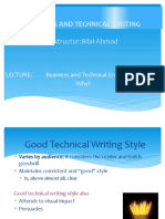 Business and Technical Writing: Instructor:Bilal Ahmad