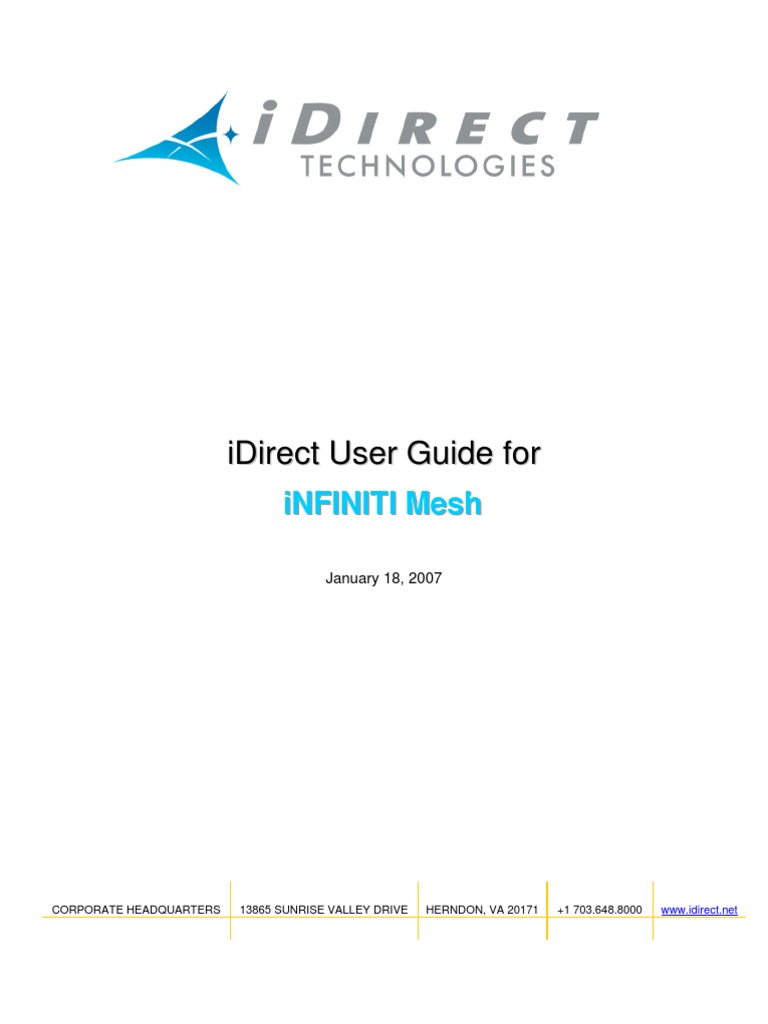Idirect MeshUserGuide Jan 18 2007 | PDF | Network Topology | Voice Over Ip