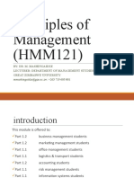 Principles of Management (HMM121)