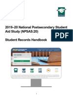 2019-20 National Postsecondary Student Aid Study (NPSAS:20) Student Records Handbook
