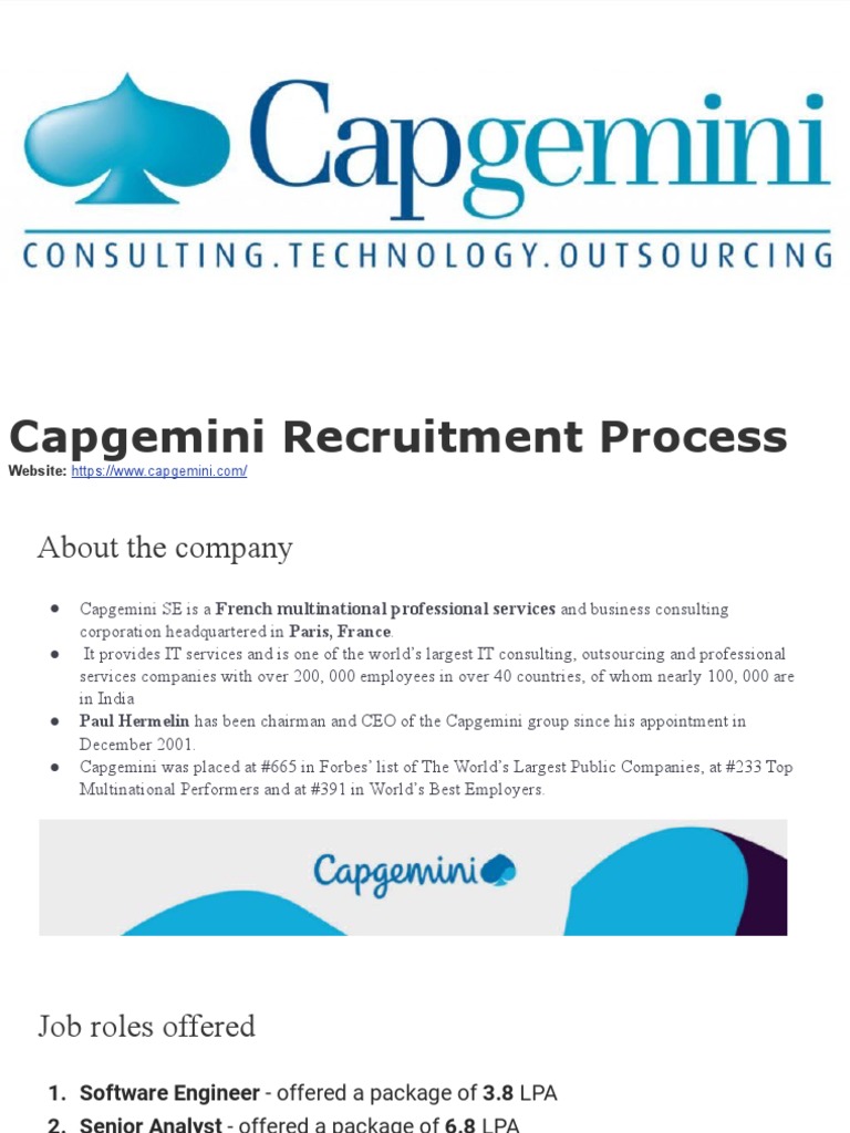 Capgemini Recruitment Process | PDF | English Grammar | Language Mechanics
