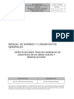 If-P12-MN02 Manual de Normas y Lineamientos Especificaciones Técnicas Generales de Construcción en Obras Nuevas y Remodelaciones.