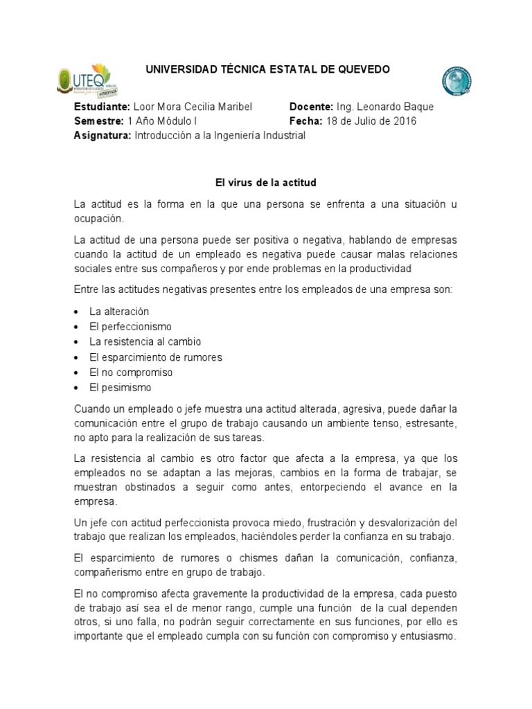 Impacto de la Actitud en Empresas | PDF | Crecimiento personal y ...