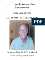 Terry Lowery Memorial Service Bulletin