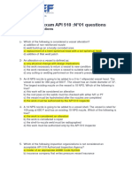 Preparation Exam API 510:N°01 Questions