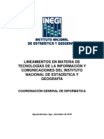 Lineamientos en Materia de Tecnologías de La Información y Comunicaciones Del Instituto Nacional de Estadística y Geografía