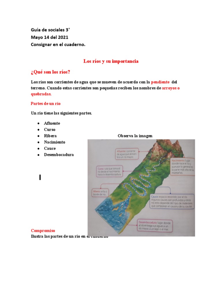 Guía de Sociales 3 Partes de Un Rio | PDF