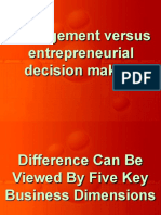 lecture 5- difference between managerial and entrepreneurial decision making