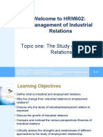 Topic 1 - The Study of Industrial Relations
