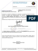 Certificado de No Pertenecer A La Comision de Transito Del Ecuador