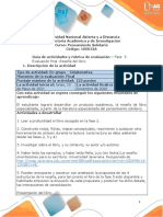 Guía de Actividades y Rubrica de Evaluación - Fase 5 - Evaluación Final - Reseña de Libro