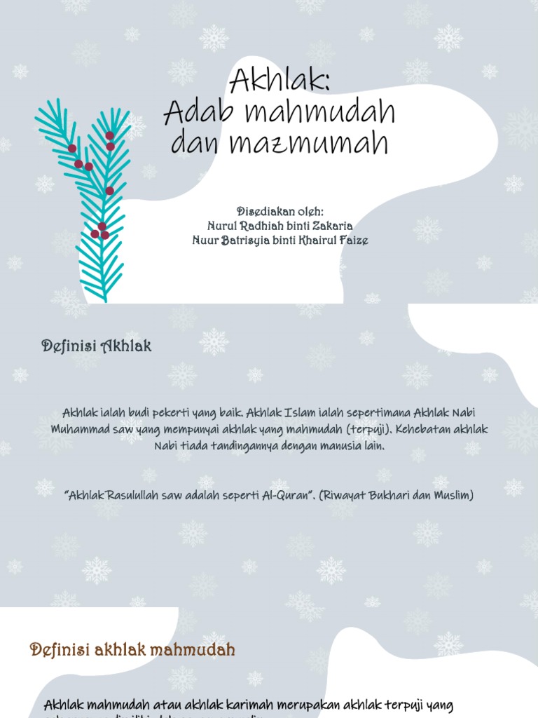 Akhlak Mahmudah Dan Mazmumah | PDF