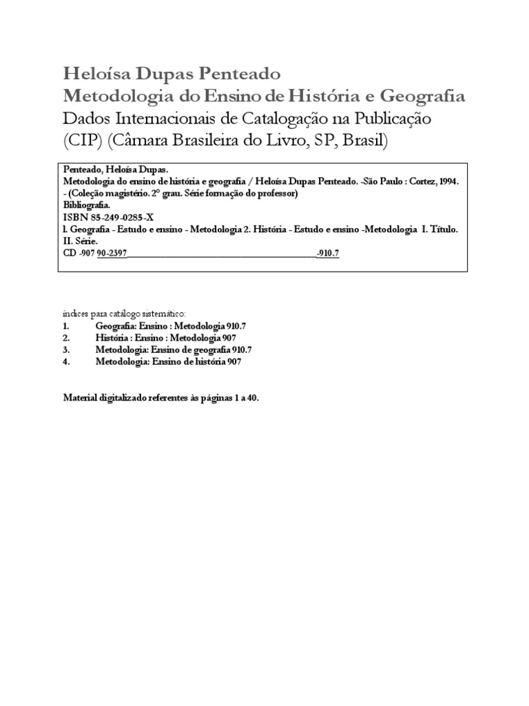 Apol De Metodologia Do Ensino De Geografia