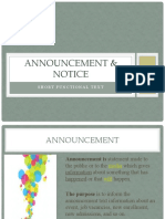 Announcement & Notice