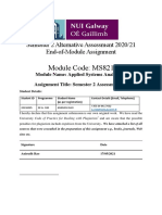 Module Code: MS821: Semester 2 Alternative Assessment 2020/21 End-of-Module Assignment