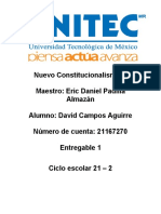 Nuevo Constitucionalismo Entregable 1 David Campos Aguirre