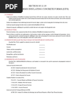 SECTION 03 11 19 Permanent Forms Insulating Concrete Forms (Icfs)