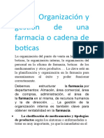 Organización y Gestión de Una Farmacia o Cadena de Boticas