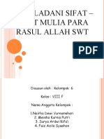 MENELADANI SIFAT MULIA PARA RASUL