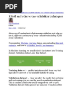 K Fold and Other Cross-Validation Techniques