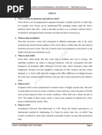 Unit Iv 1. What Is Meant by Hardware and Software Clock?: Sri Vidya College of Engineering & Technology - Virudhunagar