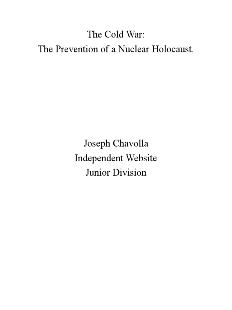 NHD Process Paper PDF Cold War Nuclear Warfare