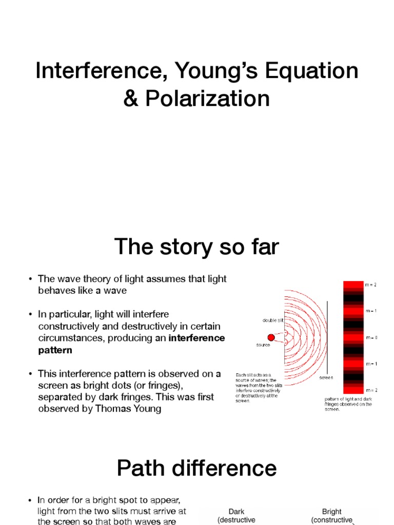 Young's Equation and Light Interference | PDF | Polarization (Waves ...