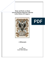 Music and Books On Music From The Russian Imperial Collection in The Library of Congress