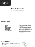 Module 02: Preprocessing: Introduction To ANSYS Mechanical