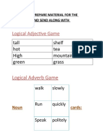 Logical Adjective Game: Tall Shelf Hot Tea High Mountain Green Grass