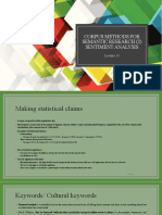 Corpus Methods For Semantic Research (2) Sentiment Analysis