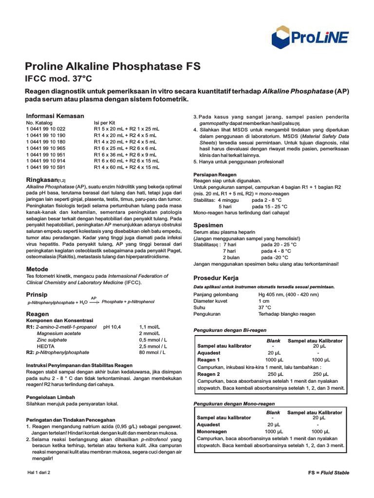 Kit Pemeriksaan Alkaline Fosfatase | PDF