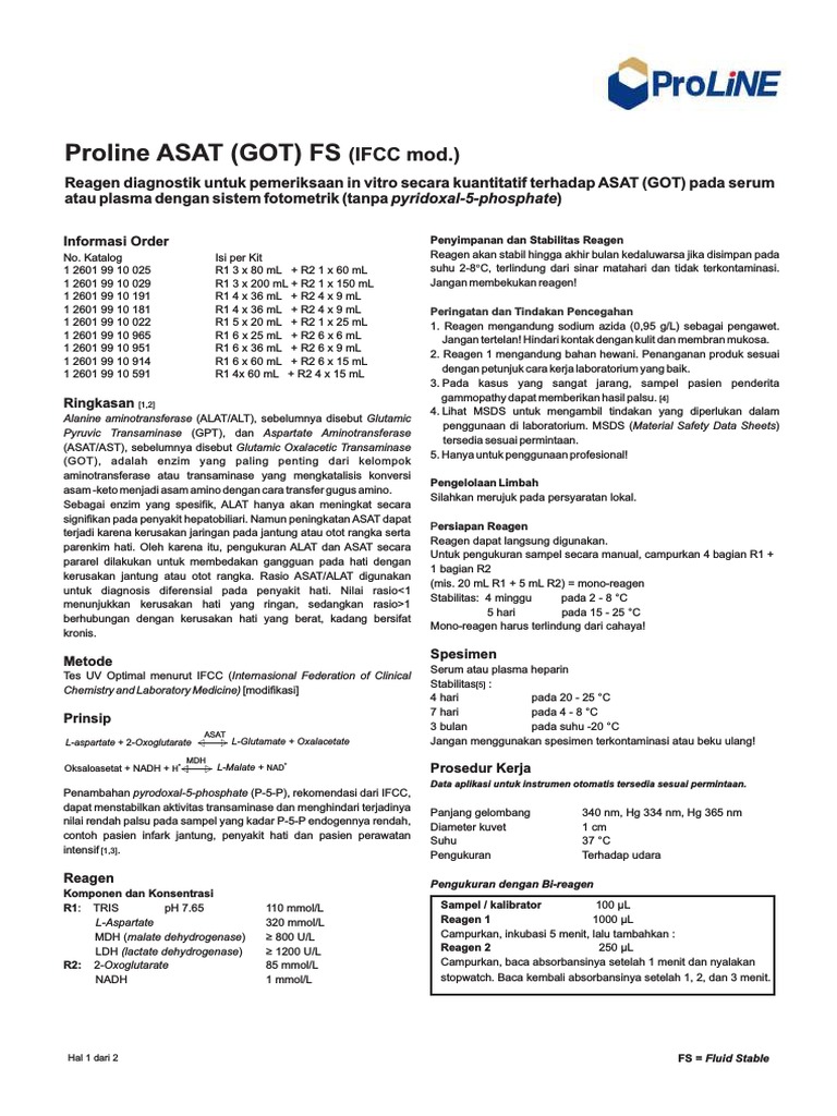 Package Insert ASAT GPT FS IFCC Mod. Indonesia Ed.13 | PDF