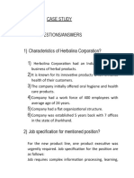 Case Study Questions/Answers 1) Characteristics of Herbolina Corporation? 1) 2) 3) 4) 5) 6) 2) Job Specification For Mentioned Position?