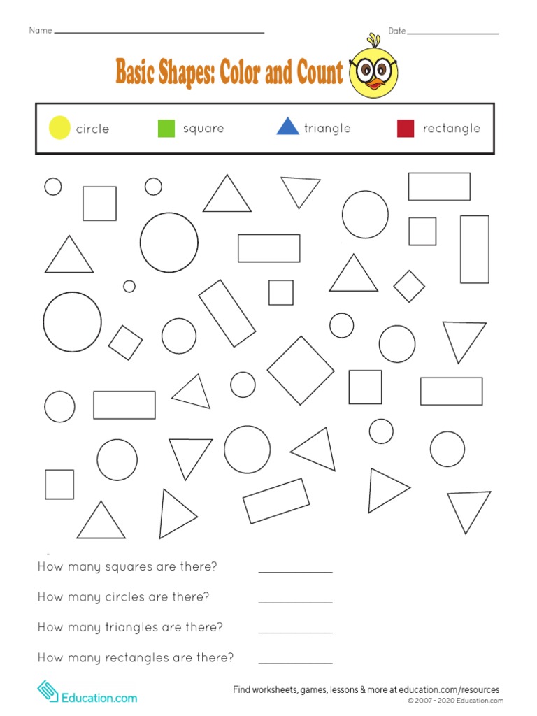 Basic Shapes Color and Count 2018 | PDF