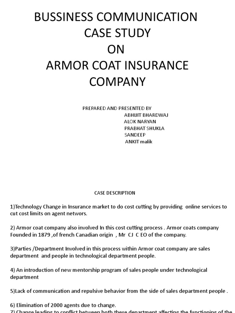 Armor Coat Insurance Case Study | PDF | Mentorship | Economies